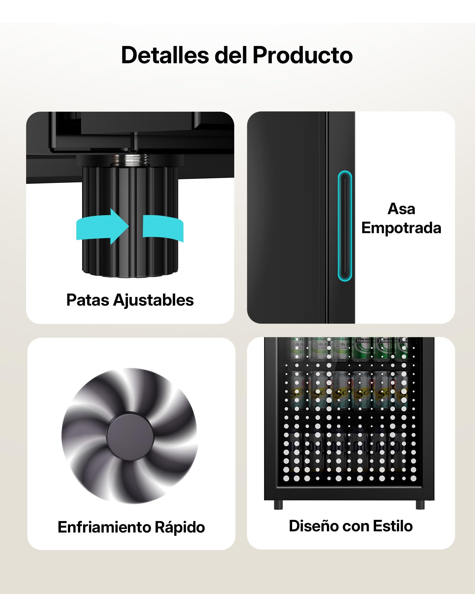 Upstreman Frigorífico de Bebidas 91 L, Mini Nevera con Puerta de Vidrio Doble, Iluminación LED, 4 Estantes Ajustables, 0-15℃, para 126 Latas, Nevera Pequeña para Refrescos, Cerveza y Vino