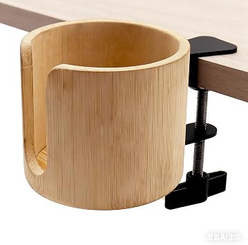 Desk Cup Holder Clamp, Anti-Spill Table Edge Cup Holder Clip for Office Home & PC Gaming Desk Accessories1 Pack
