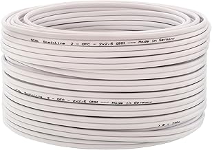 DCSk - 20m - 2 x 2.5mm² - Câble Audio Blanc pour Enceintes - Câble HP en Cuivre OFC pour HiFi et Hi-Fi Embarquée - Fabrication Allemande - Conducteur 99,99% cuivre avec Isolant