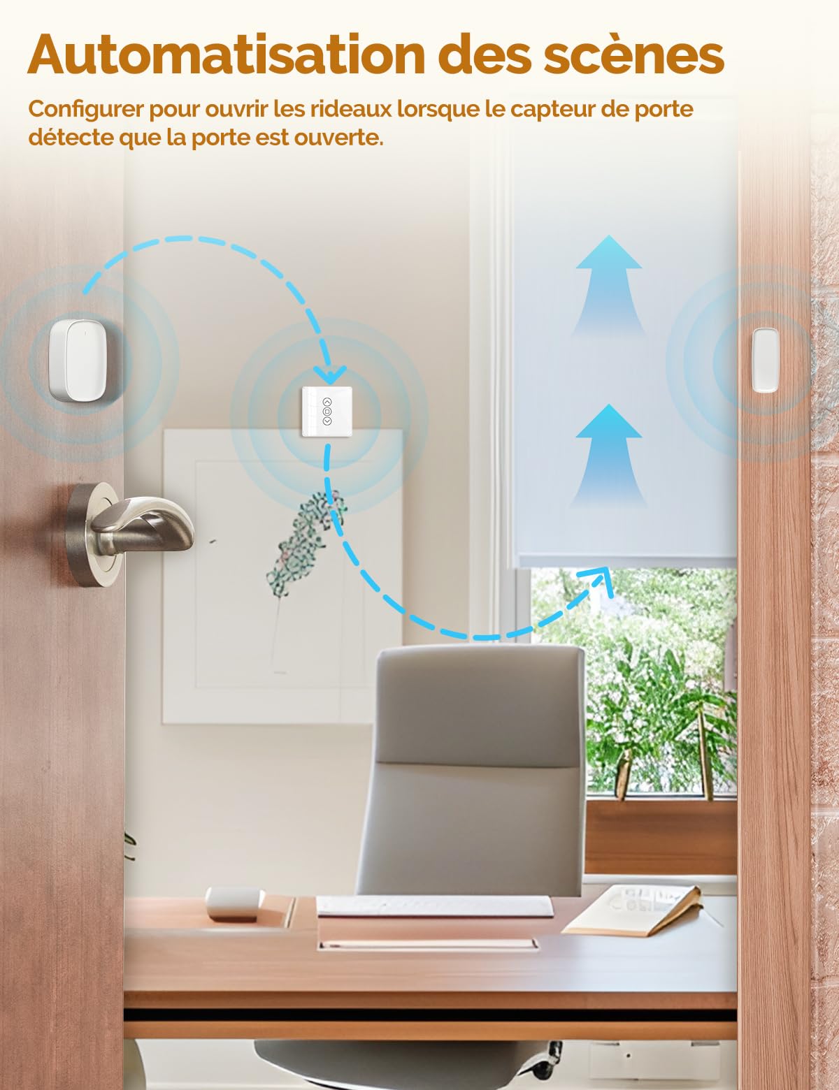 MOES WiFi 2.5D Interrupteur de Rideau Tactile | Commutateur de volet roulant intelligent, compatible avec Smart Life, Alexa et Google Home