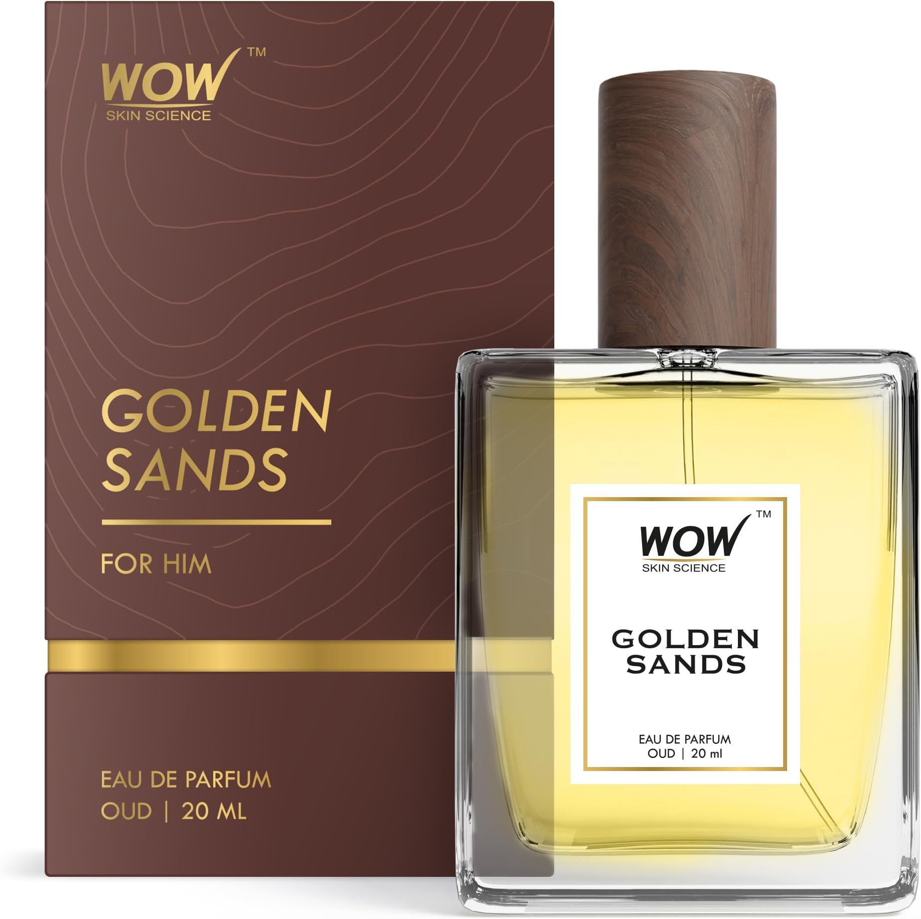 WOW Skin Science Golden Sands | Oud Eau De Parfum | Premium Valentine's Day Gift For Men | Long Lasting Luxury Perfume For Him | 20ml