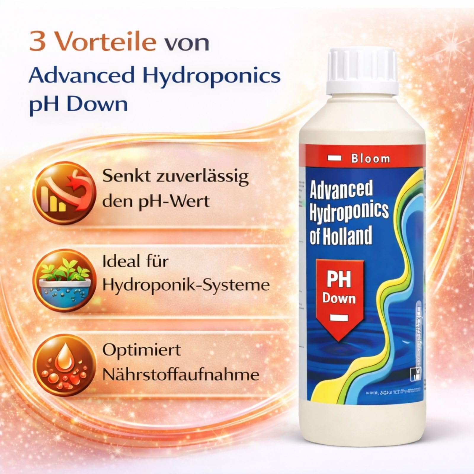 Weedness Advanced Hydroponics pH-Minus Blüte 5 Liter - ph-senker Heber Dünger Pflanzen Grow Anbau Indoor Down Granulat Tomaten Rasen Orchideen