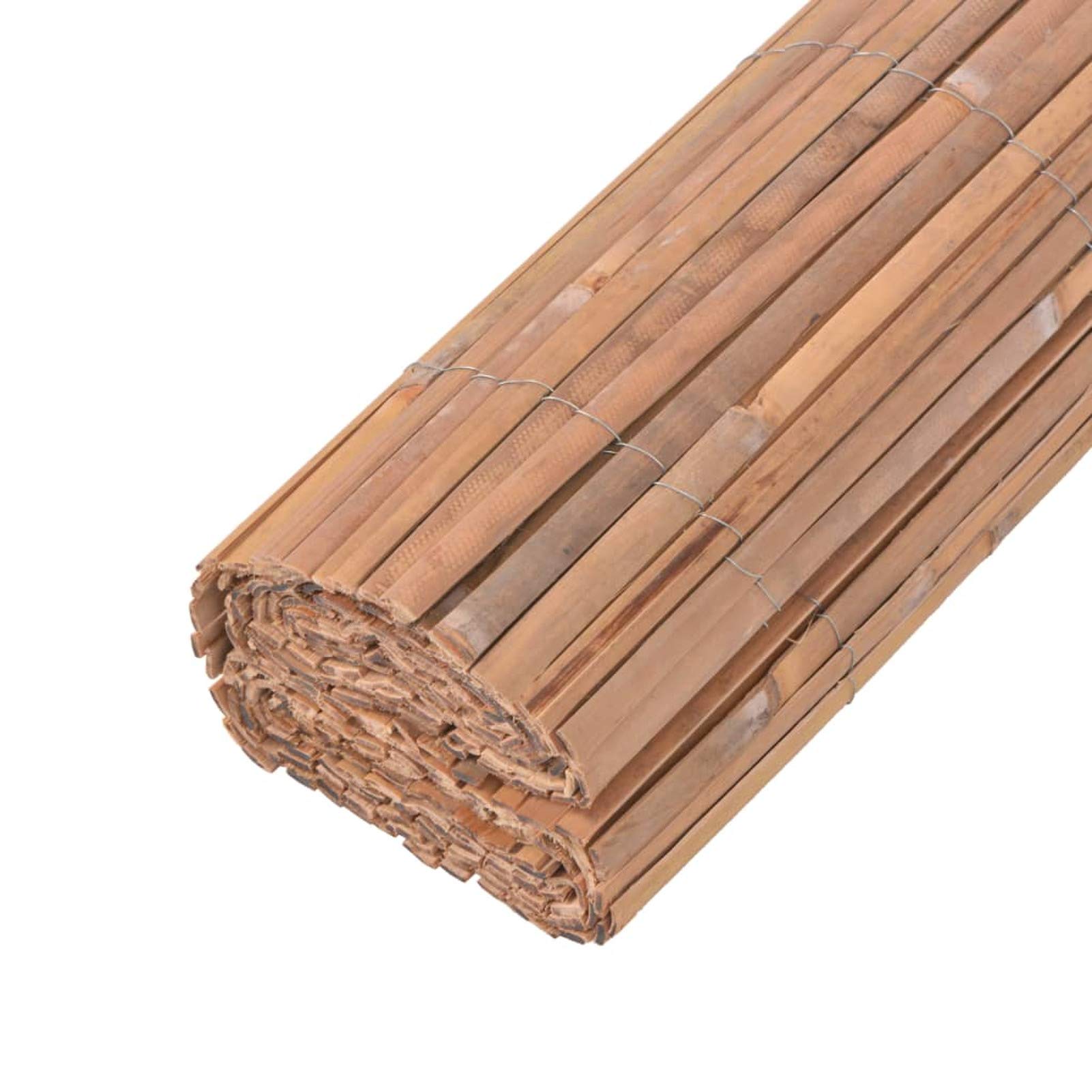 Bambusowe ogrodzenie 2 szt. 100 x 400 cm, bambusowa mata prywatności - bambusowa mata do ogrodu i na balkon - wytrzymały naturalny bambusowy ekran prywatności odporny na warunki atmosferyczne