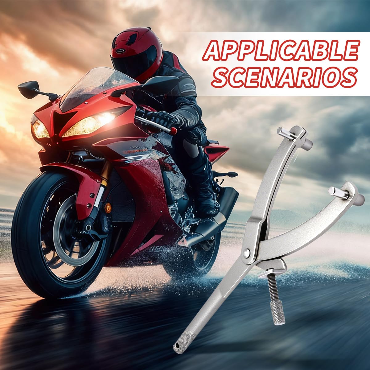 Chiave Blocca Volano, Strumento Chiave Frizione Regolabile, Chiave Frizione Regolabile per Volano, Strumento di Blocco per Moto e Scooter, per la Rimozione di Frizioni e Variatori