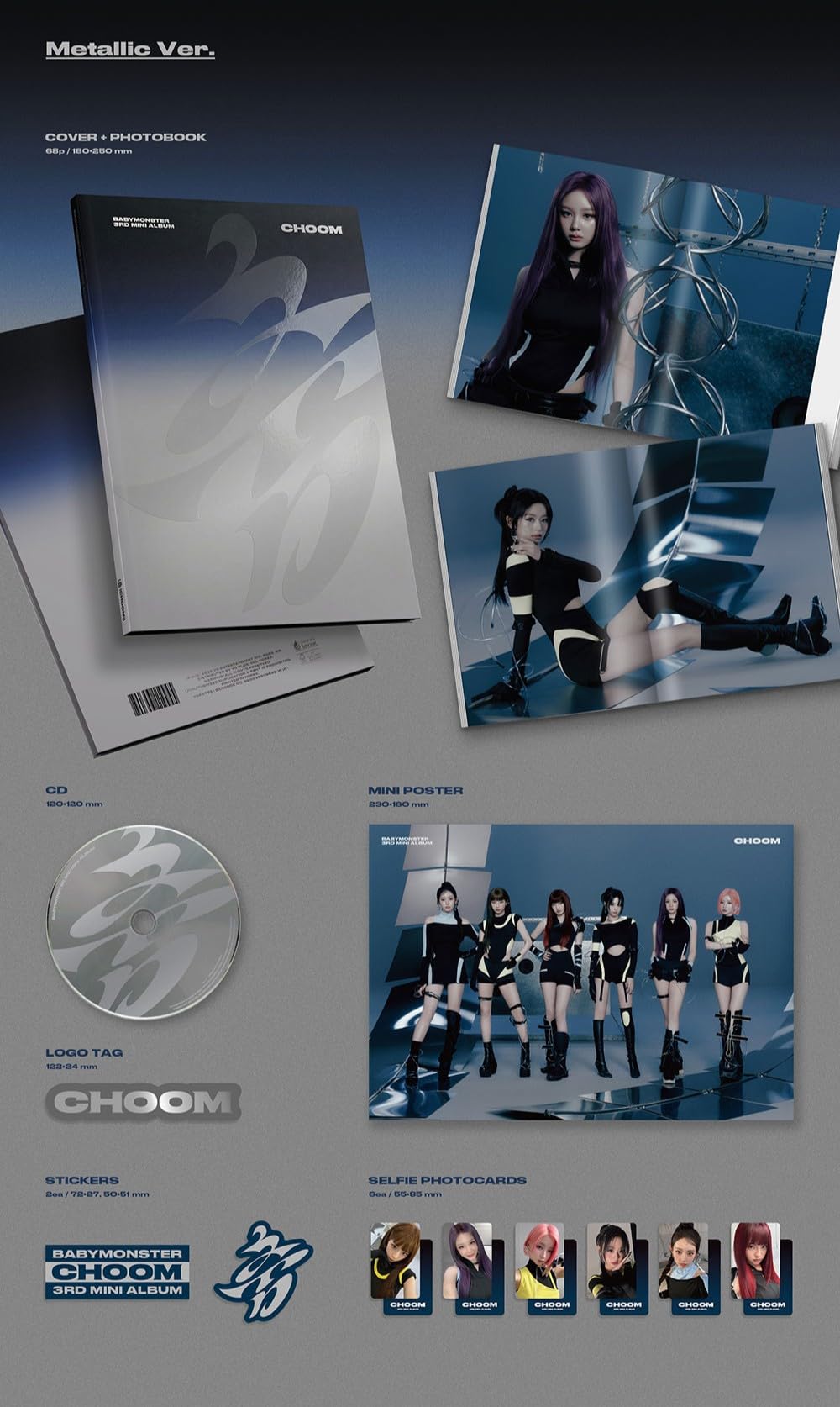 BABYMONSTER (CHOOM) [Photobook Version] 3rd Mini Album (Metallic Version) :  Amazon.de: Home & Kitchen