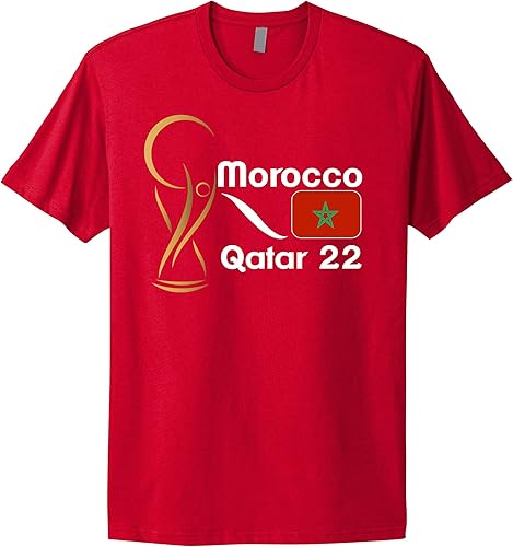 Morocco National Football Team Soccer Morocco Fan T-Shirt Add Custom Name and Number