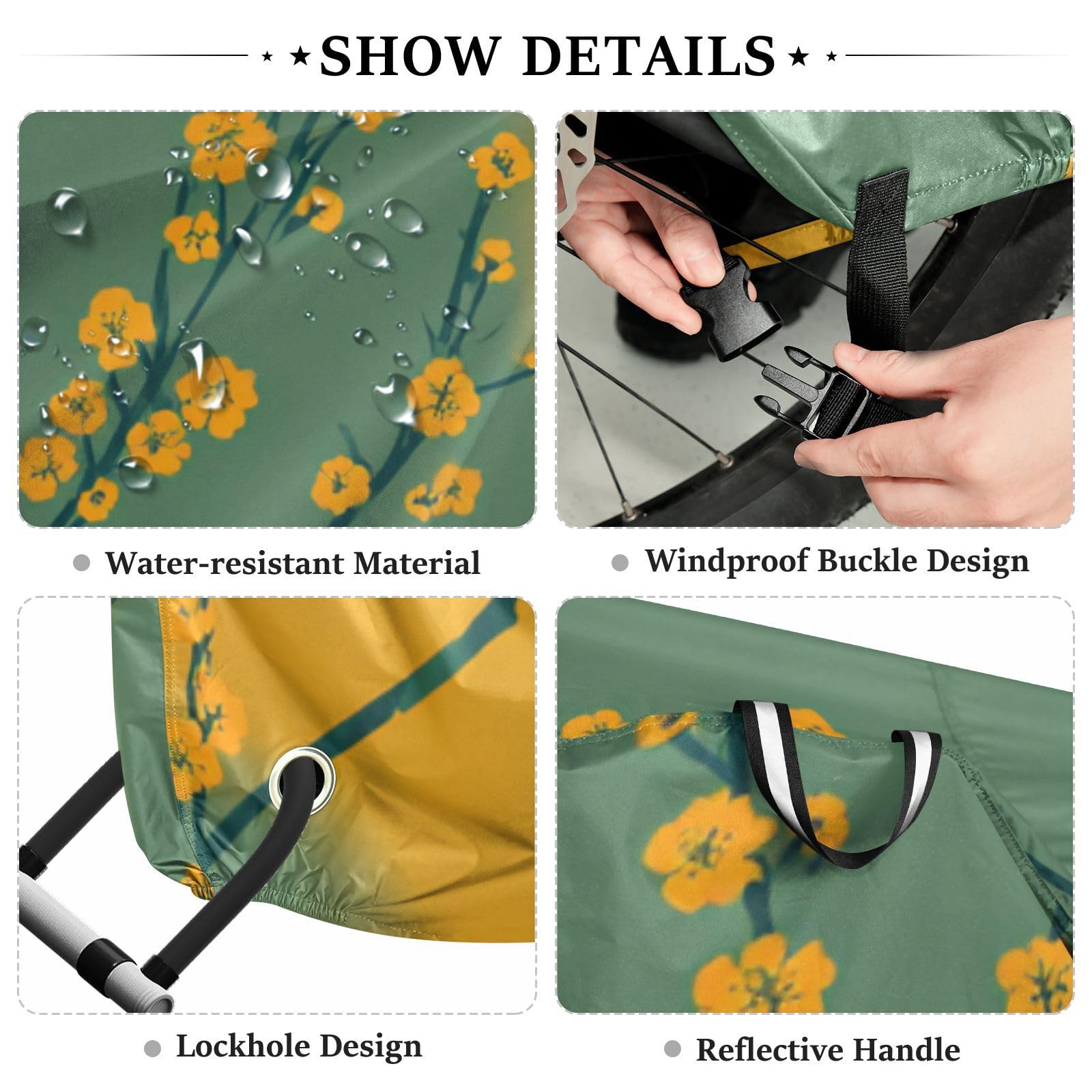 Housse de vélo imperméable avec trous de verrouillage pour intérieur et extérieur - Convient à la plupart des cobertor para bicicletas para lluvia y sol