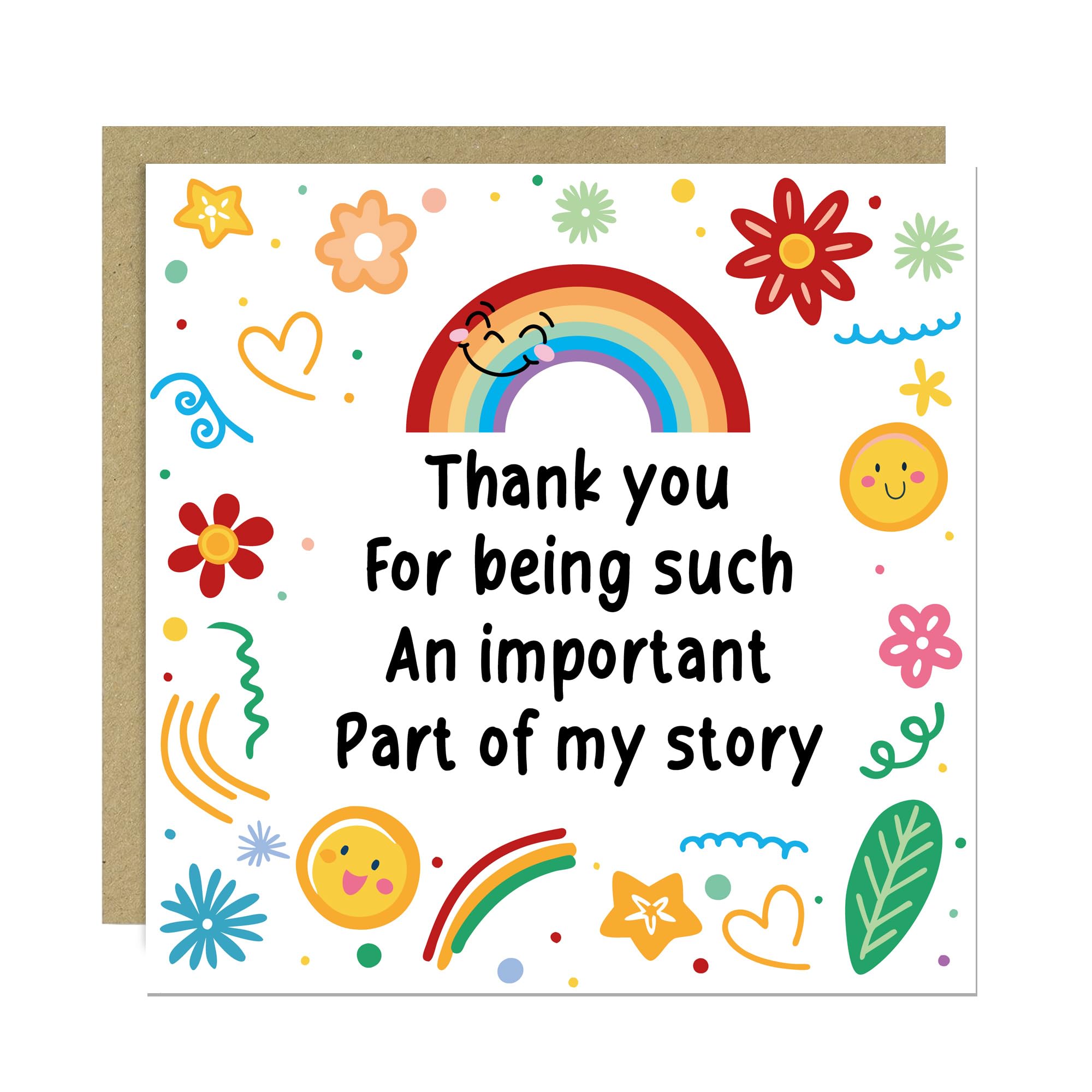 RED OCEAN Thank You For Being Part Of My Story Card - Teacher Thank You, Teaching Assistant, Best Friend, Mentor, Friend, End Of School, Appreciation, End of Term Greetings Cards