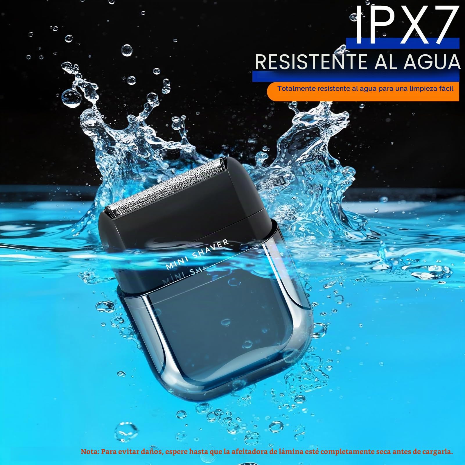 Mini Afeitadora Electrica para Hombres,Afeitadora Barba con Pantalla LED Impermeable IPX7 para Uso Húmedo y Seco en,Carga Rápida USB-C 2H de Autonomía Maquinilla de Afeitar Hombre Portátil