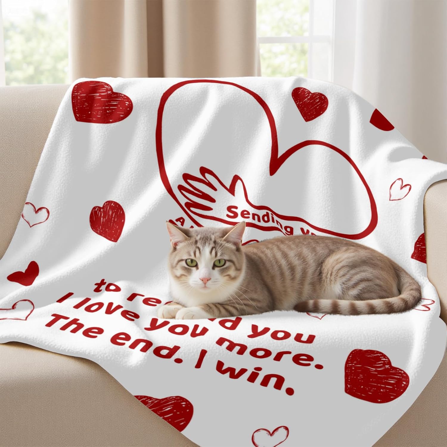 Giwawa Anniversary Wedding Gifts for Women Men Husband Wife Birthday Gift Ideas to Girlfriend Boyfriend Him Her Valentines Day Couples Blanket I Love You More The End I Win Throw Blanket 50x60 - Image 6