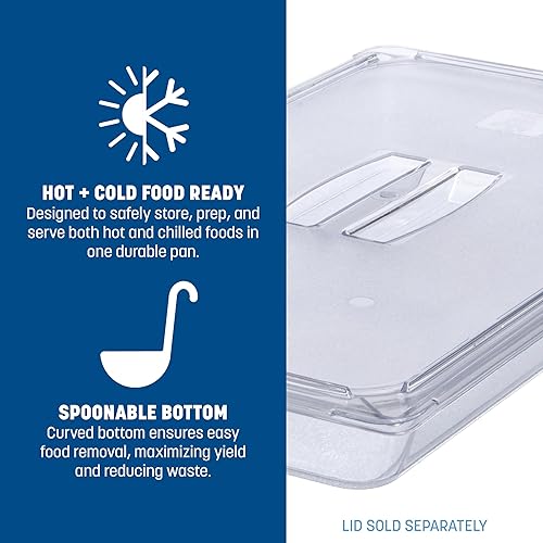 Vista 4 de Carlisle FoodService Products Storplus - Sartén de plástico de tamaño completo para catering, bufés y restaurantes, policarbonato, 2.5 pulgadas