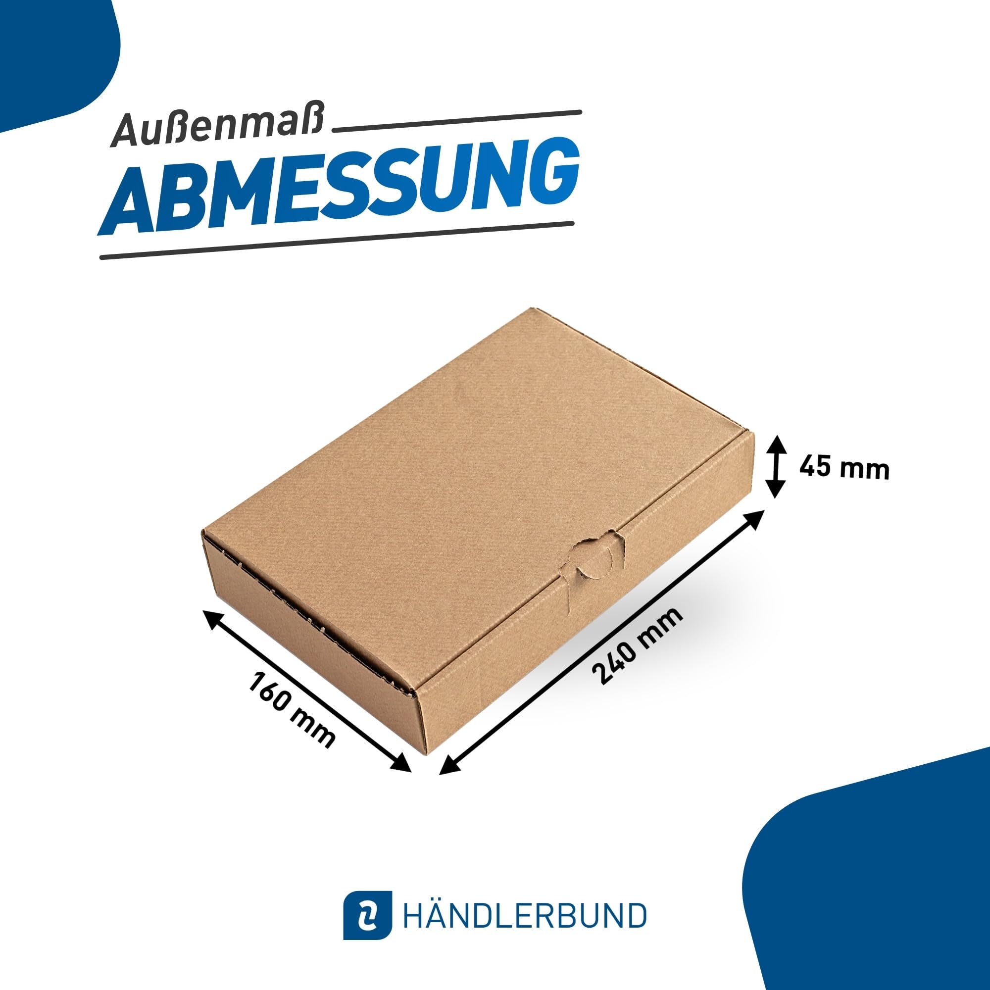 Maxibriefkarton braun 240 x 160 x 45 mm Faltkarton aus Wellpappe Versandkarton für kleine Sendungen bis 2 kg (200)