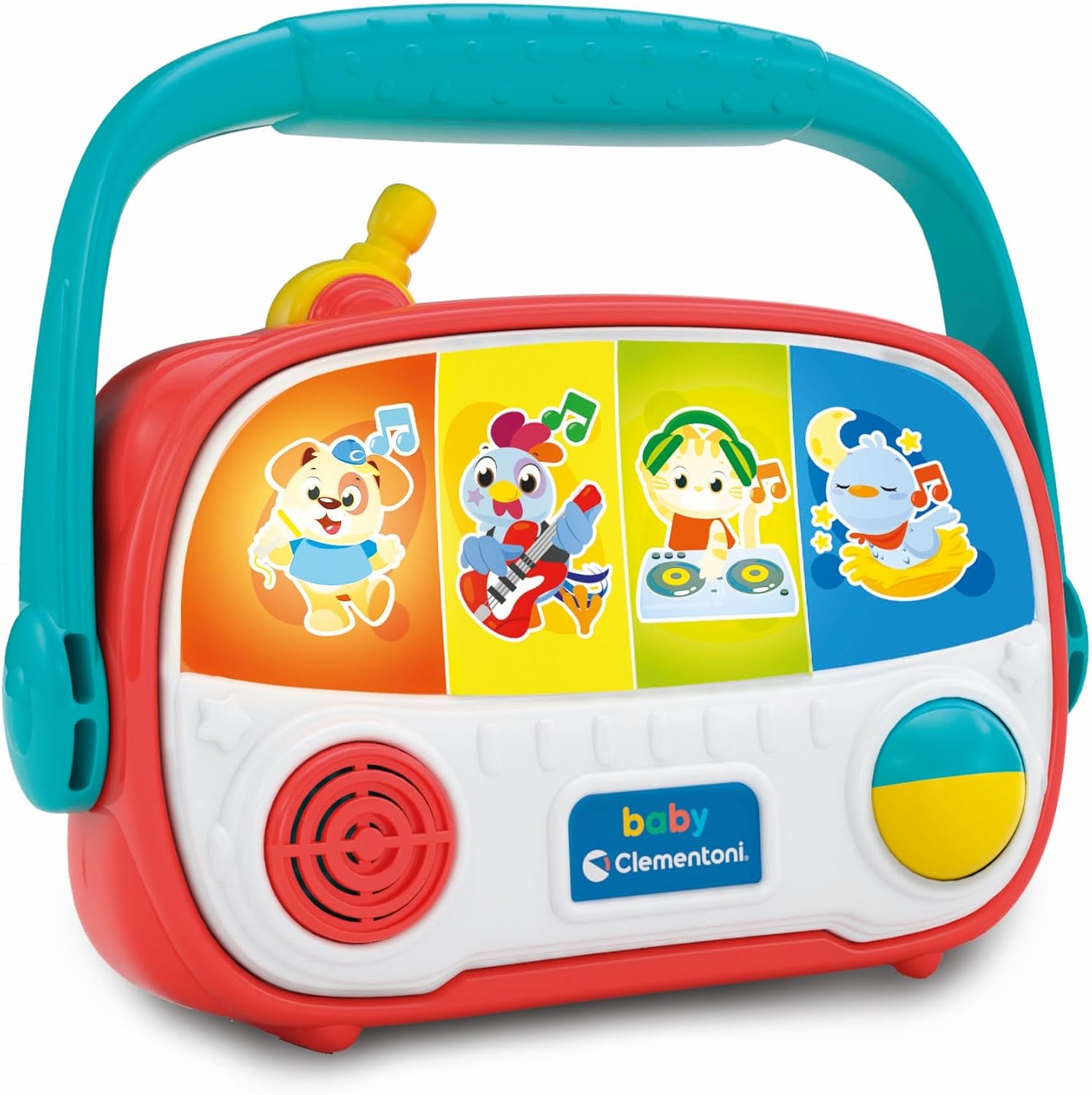 Clementoni Baby Radio - Electronic Music Toy with Animal Sounds, Light & Melodies - Educational Toy to Promote Perception & Motor Skills - For Toddlers from 6 Months - 17525