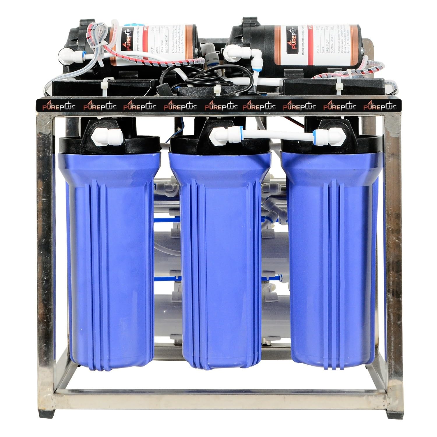 Pureplus 25 LPH commercial RO + UV water purifier Plant 25 Liter Per Hour With Double purification Blue Stainless steel Full Automatic with TDS Adjuster-image-38
