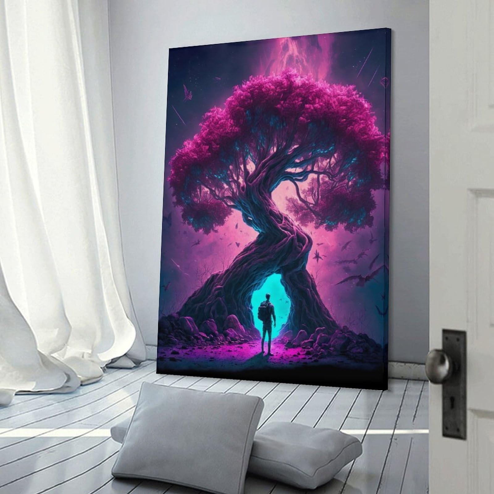 Junmoney Magical Tree Portal -1 Wall Decor Canvas Print, 20x30inch(50x75cm), for Living Room, Lounge Or Sitting Room, Easy Decor for Gallery Walls