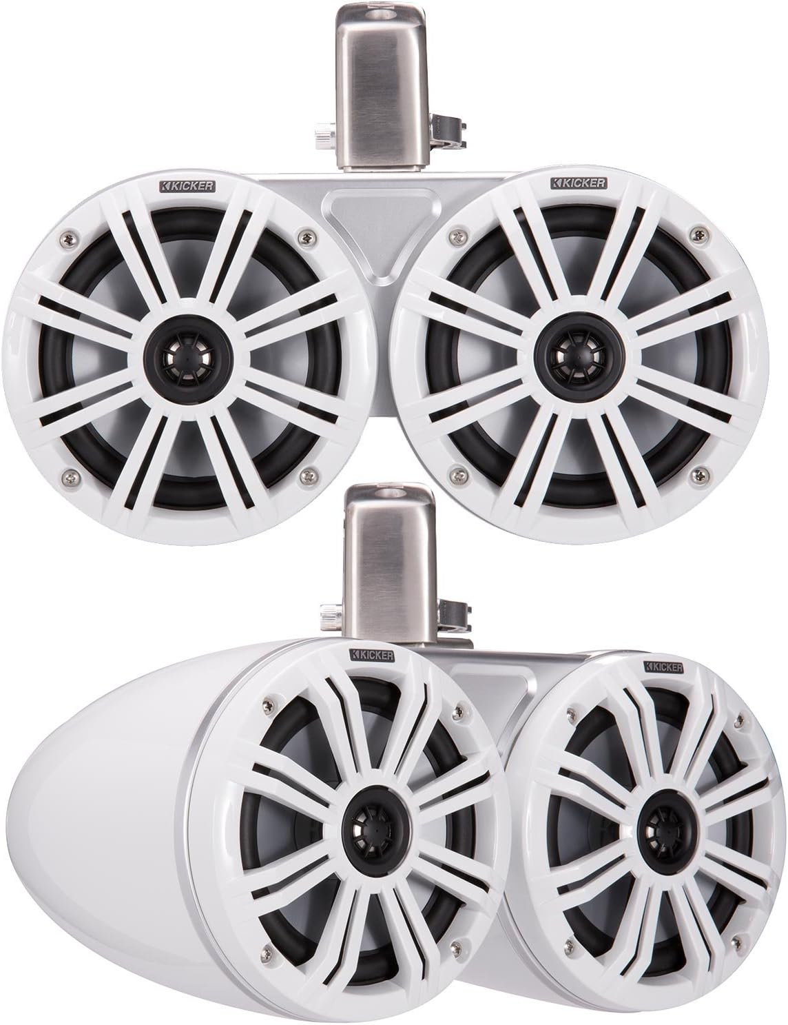 Kicker 45KMTDC65 Marine Tower Speakers with Swivel Clamps