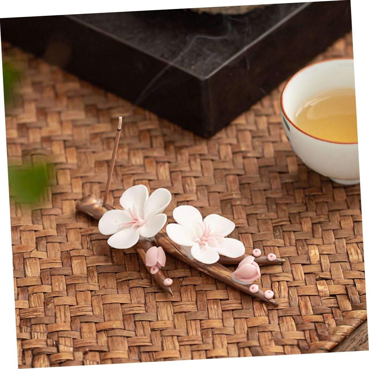 Alipis 3stücke Kreativer Räuchergefäß Aus Keramik Pflaumenblütenform Handgefertigter Räucherstäbchenhalter Für Zuhause Für Meditation Und Aromatherapie
