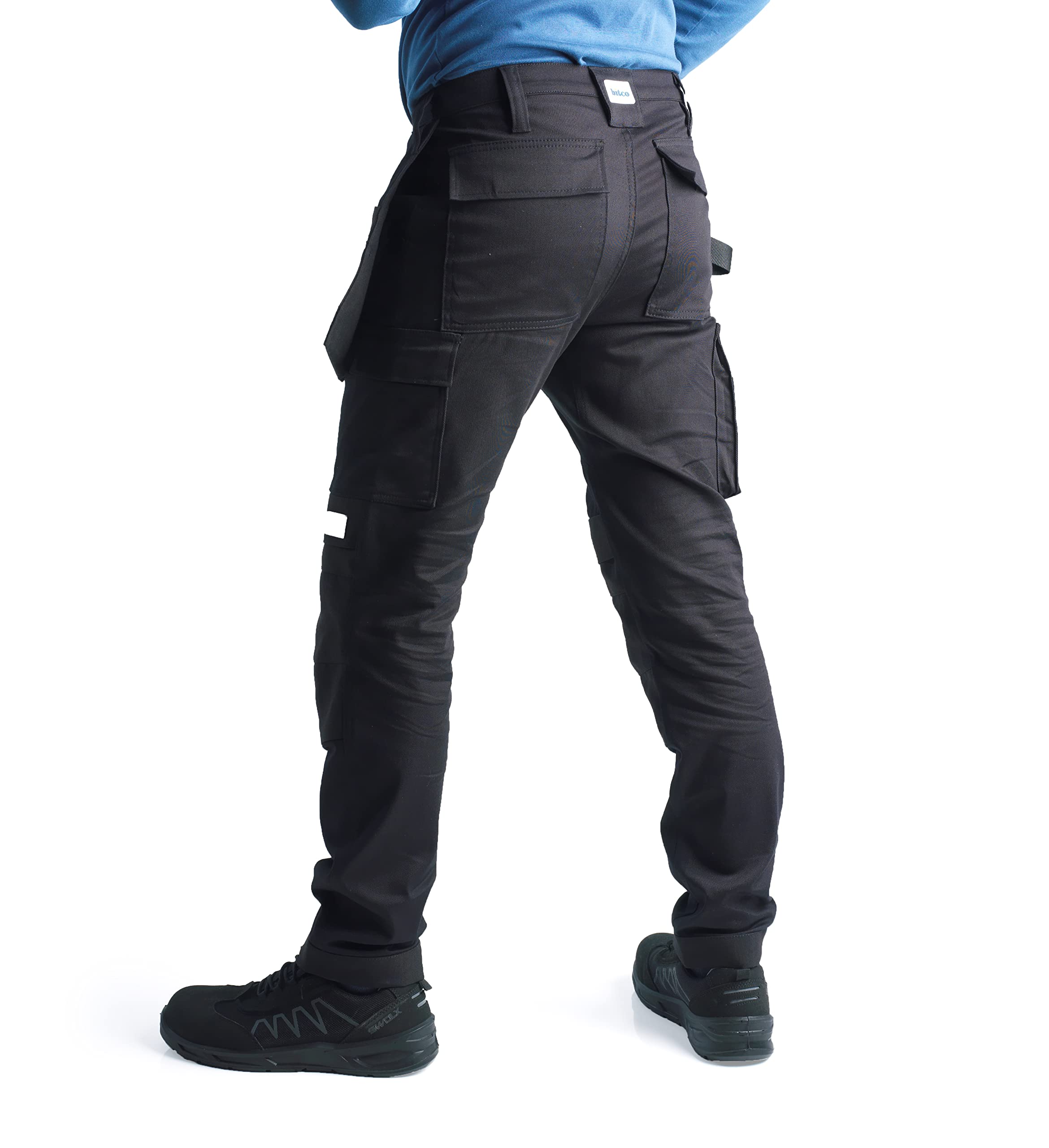 Bitco Arbeitshose – Cargo-Taschen, Wasser- & ölabweisend, Knietaschen für Knieschoner, elastisches Hauptmaterial, Flexible Einsätze, Cordura®-Verstärkungen