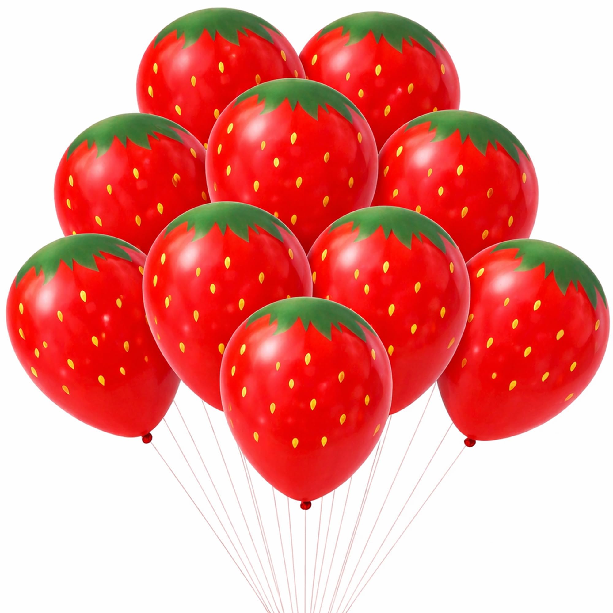 JazSwirl 24-Pack Strawberry Balloons, 12-Inch Strawberry Balloon Arch Kit, Strawberry Balloons for Strawberry-Themed Party Decorations, Strawberry Balloon Garland