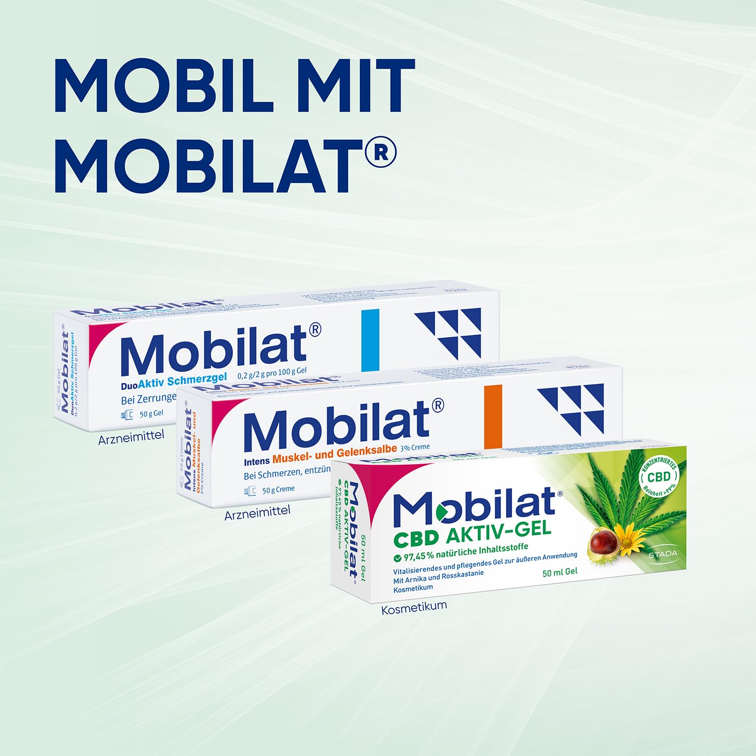 Mobilat CBD Aktiv-Gel - Vitalisierendes und pflegendes Cannabis Gel zur Entspannung von beanspruchten Körperpartien mit CBD, Arnika-Extrakt und Rosskastanien-Extrakt, 100ml