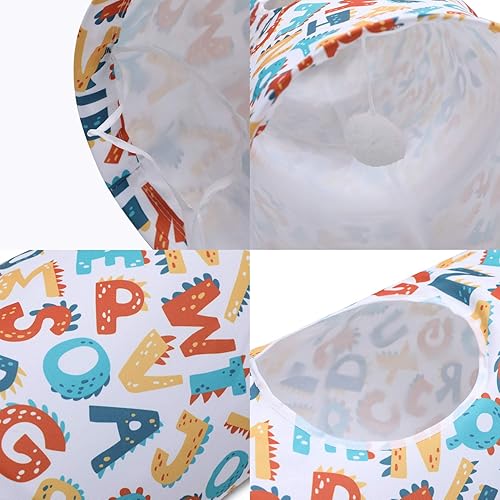 Miniatura 4 de LUCKITTY Juguete de tubo de túnel de gato con bola de felpa, material de felpa Oxford portátil, impermeable, duradero, lavable, interesante patrón