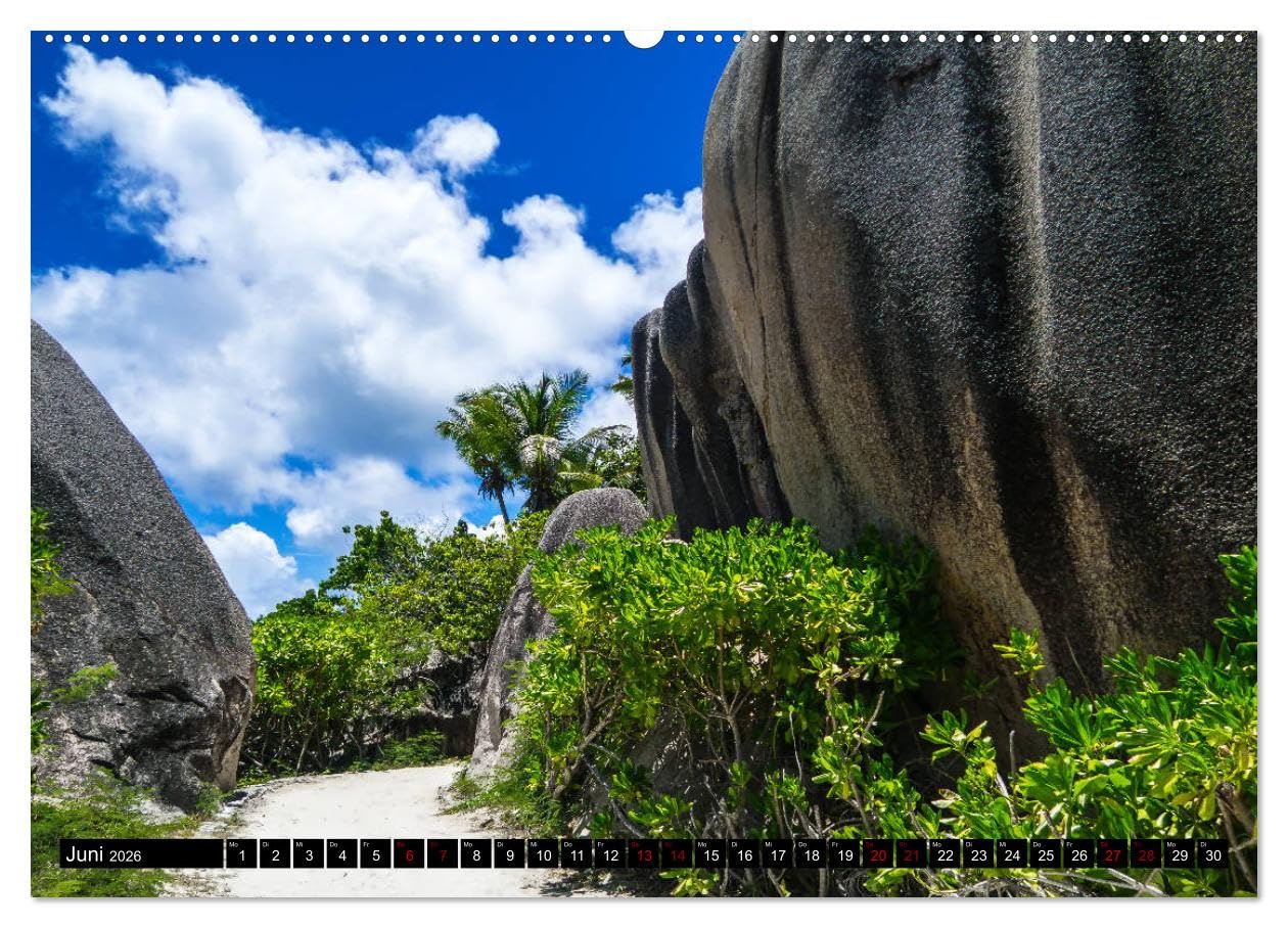 Trauminseln Seychellen (Wandkalender 2026 DIN A2 quer), CALVENDO Monatskalender: Paradies auf Erden - Seychellen (CALVENDO Natur)