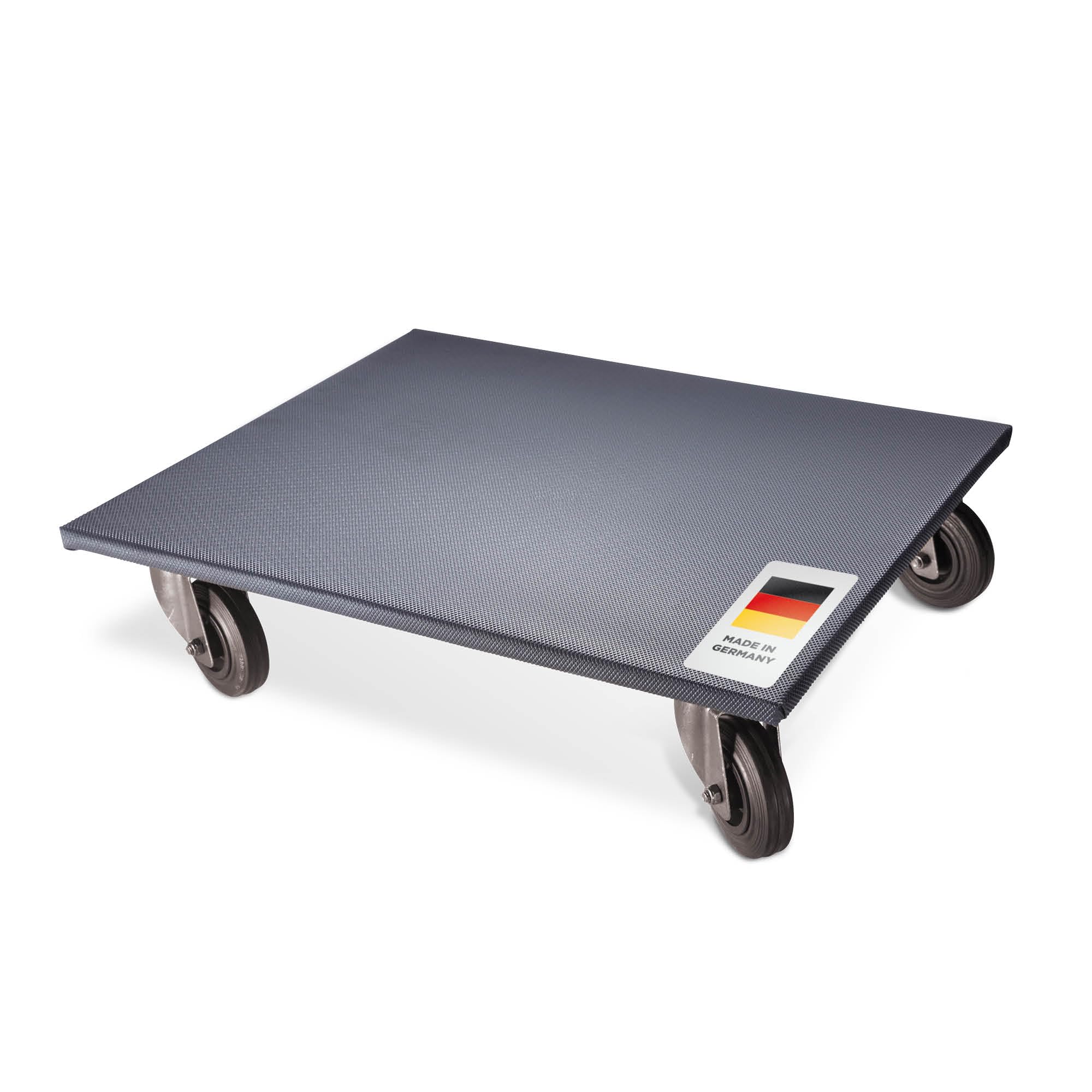 blizz-z Transportroller - Länge: 600 mm x Breite: 350 mm - 300 kg Tragkraft | Lastenroller, Möbelroller, Rollbrett mit Anti-Rutschbelag - massive Trägerplatte - mit Lenkrollen - Made in Germany
