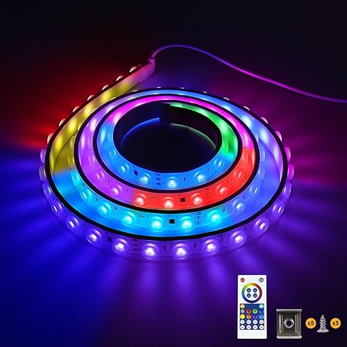 Luz LED para lavadora de pared, barra de luz RGB-IC de 6.5 pies, 8 W, 24 V, IP67, impermeable, para interiores y exteriores, para proyectos de