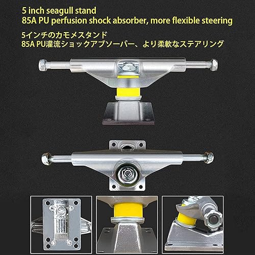 Miniatura 3 de KouRy Patineta, 31 x 9.3 pulgadas, patinetas estándar completas para niñas y niños principiantes, 8 capas de arce de doble patada para niños,