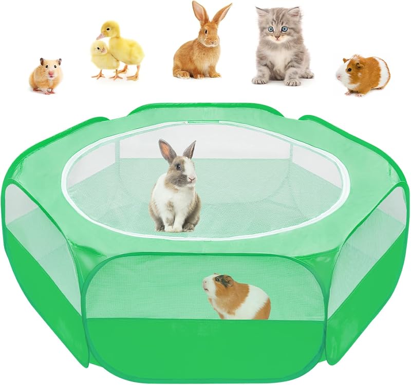 Cercadinho dobrável para pequenos animais com cobertura de tela Amakunft 120 x 60 x 38 cm