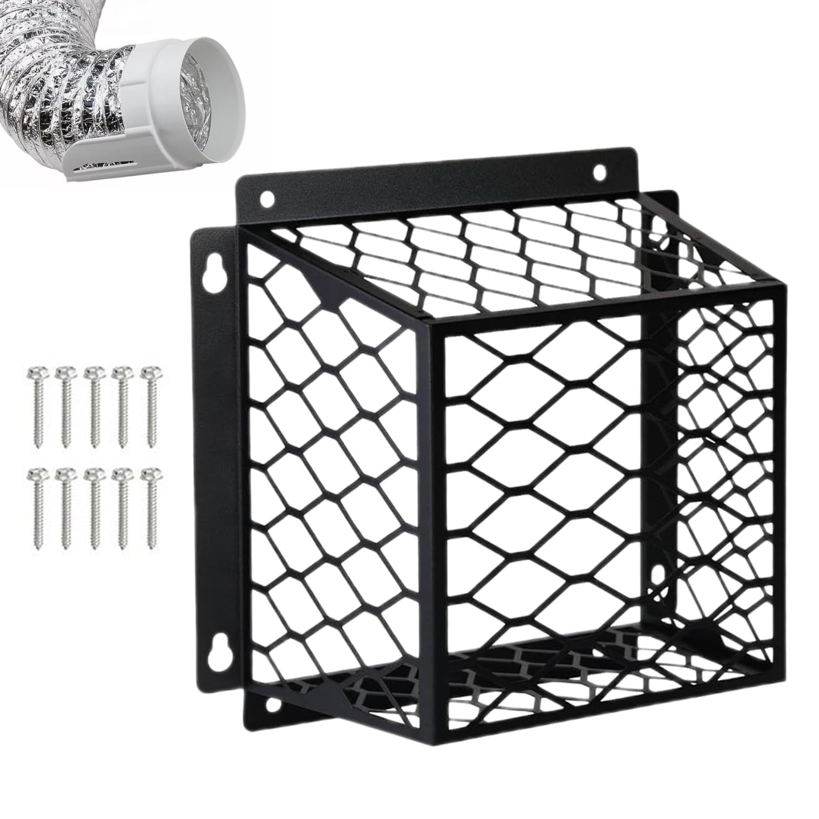 Dryer Vent Cover - 7x7in, Wall Vent Grille | Exhaust Protector - Stainless Steel Bird Guard | Bathroom Fan VentCover | Universal Outdoor Ventilation - Rear Spigot