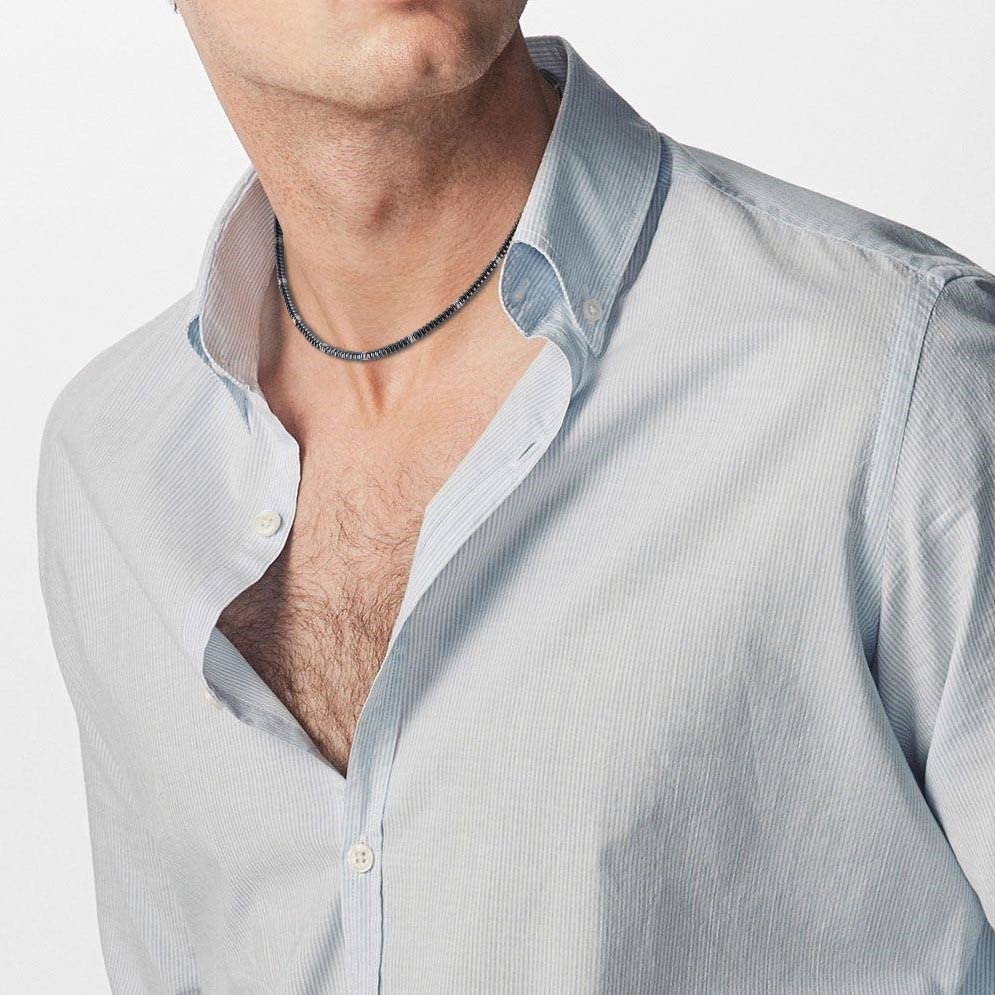 GAVU Minimalist Hematite Beaded Necklace for Men2