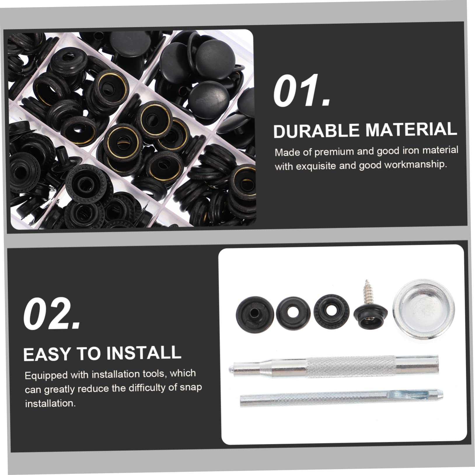 Tofficu 1set Completo Di Bottoni Chiusura Rapida Metallo Per Tessuti Kit Di Fissaggio Shirt Giacche Borse e Artigianato Con Viti Facile Installazione e Rimozione