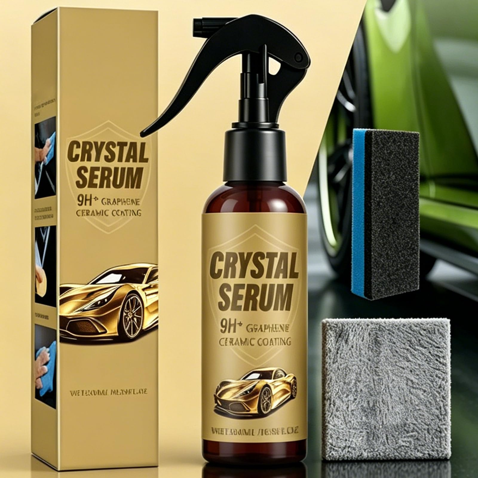 Ręcznie nakładany zestaw ceramicznych powłok do automatycznej pielęgnacji lakieru, butelka 300 ml z gąbką i ściereczką z mikrofibry do opisywania szczegółów ceramicznych powłoka auto szczegóły farba