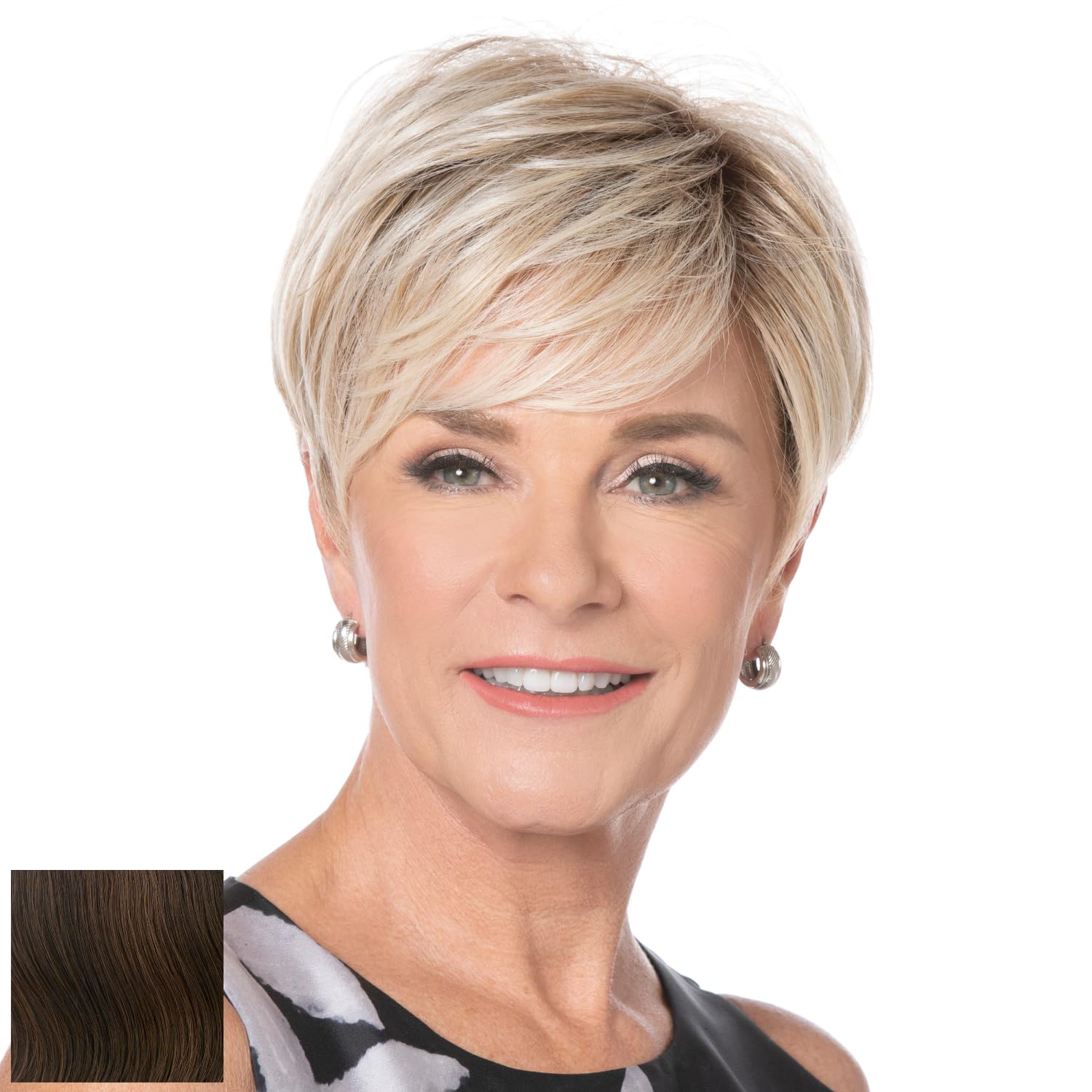 Toni Brattin Popular Pixie Wig - Short Cut with a Full Crown & Sweeping Bangs - Heat-Friendly Synthetic Fiber Looks & Feels like Natural Hair - Adjustable & Com