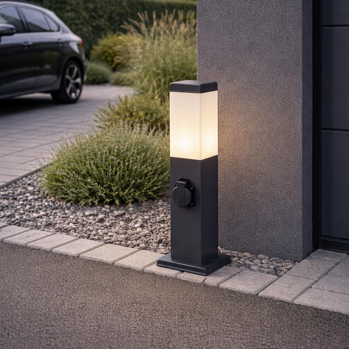 Qazqa malios - Lampada da esterno con spina Moderno - 1 luce - L 12.8 cm - Nero - Design - Illuminazione esterna