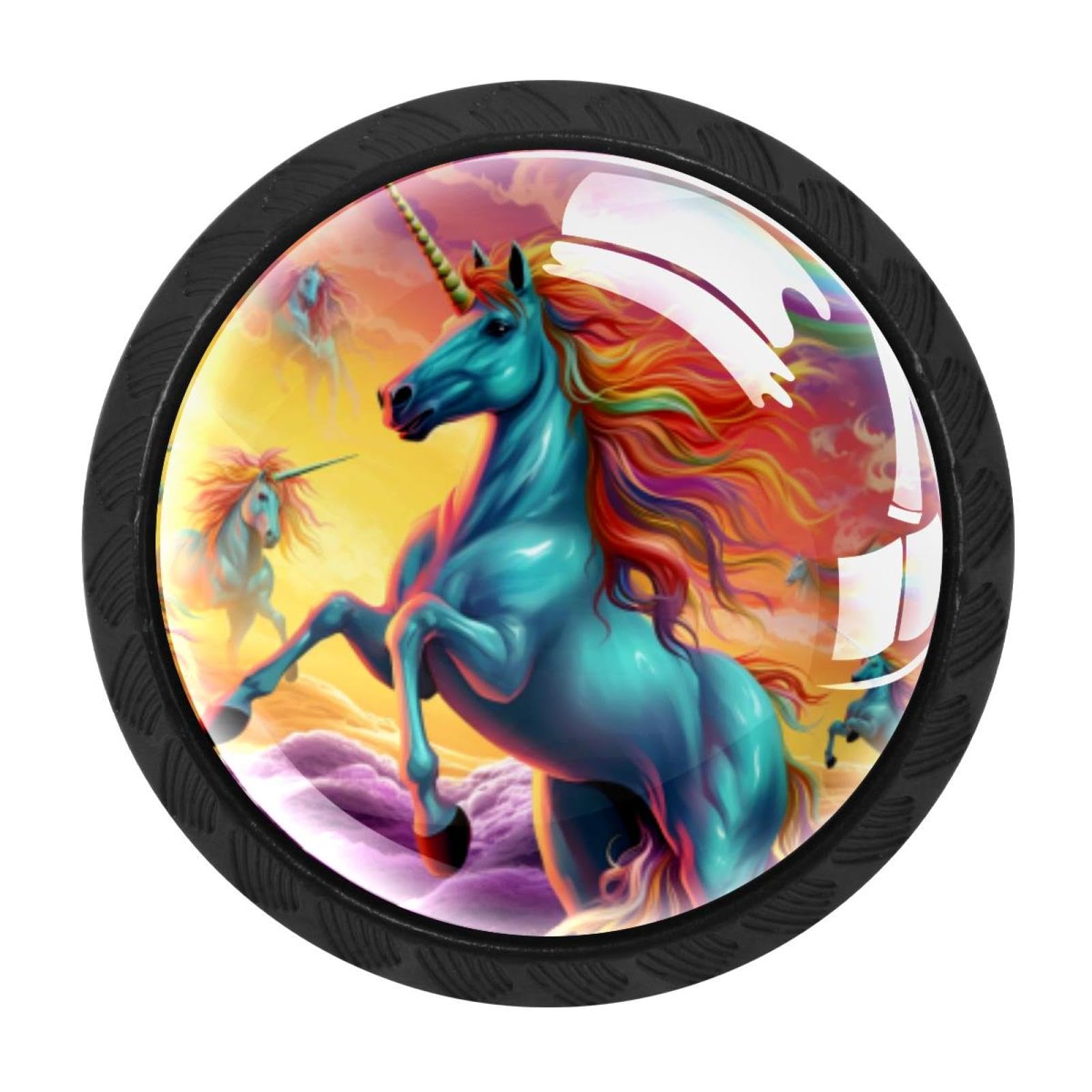 Chenzzzz Multicolored 08 4 Pack Rainbow Unicorn Drawer Knobs Cabinet Knobs Crystal Glass Knobs Pulls Handles For Kitchen Cabinet Hardware Cupboard Door Dresser Wardrobe Home Decor