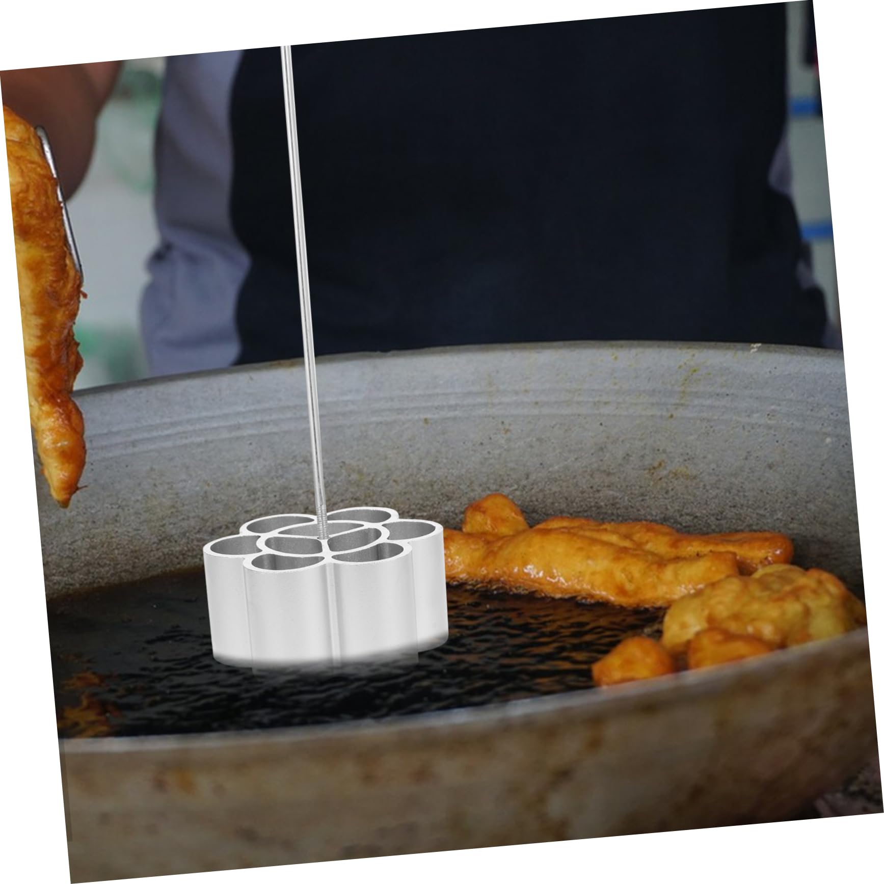 CIYODO Large Bunuelos Maker with Handle Timbale Mold Set Stainless Steel Mold Handle