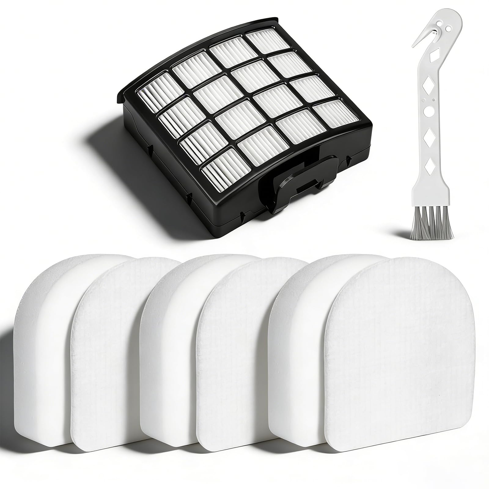 AZ3900UKT Filters Kit for Shark PowerDetect AZ3900UKT AZ3900UKTBK Corded Upright Vacuum Cleaner, include 1 HEPA Filter and 3 Foam & Felt, Help Remove Dust, Hair, Pollen & Fine Particles