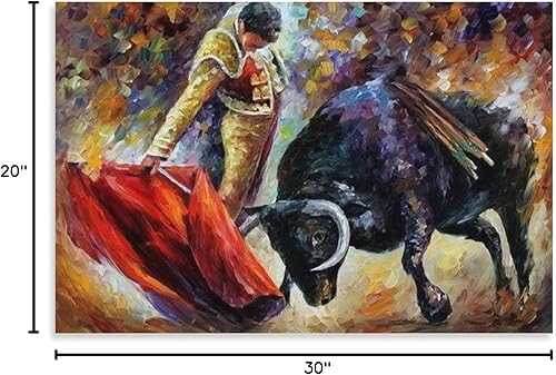 Miniatura 9 de Pintura artística de pared taurina española, decoración del hogar, pintura al óleo sobre lienzo, estética, decoración de pared para oficina en casa