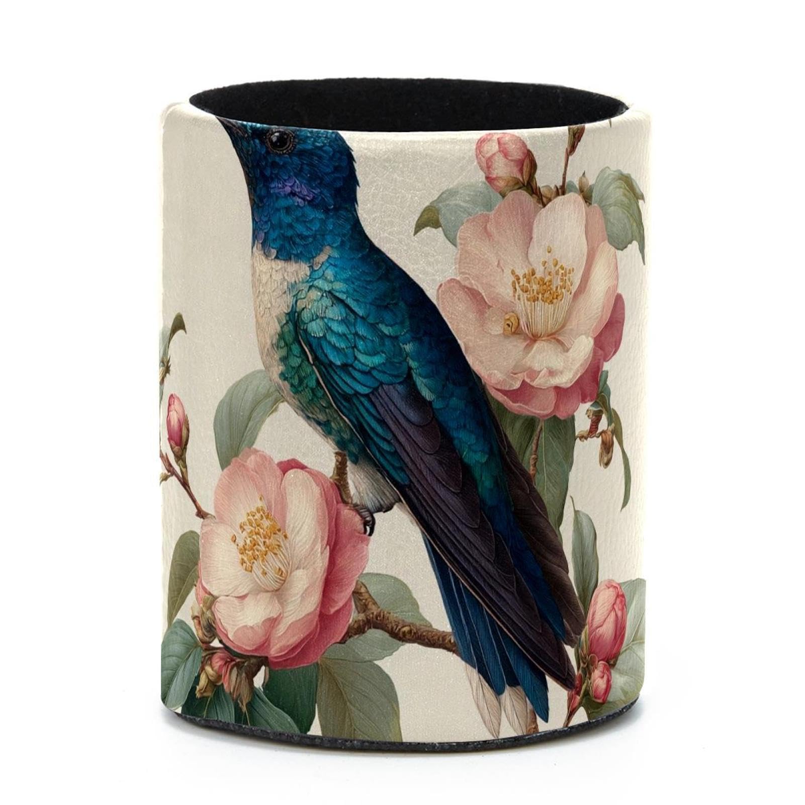 VAPOKF Round Pencil Holders for Desk, Hummingbird Pen Holders Pen Pot Makeup Brushes Storage Desktop Stationery Supplies Organiser for Home Office