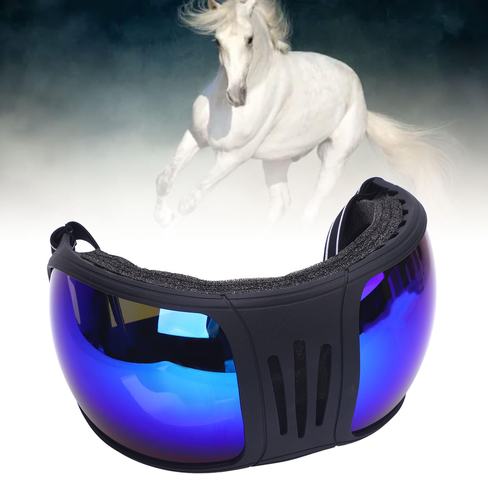 Drfeify des Lunettes de Cheval, des Lunettes de Chevaux en Plastique en Plastique Lunettes de Soleil de Chevaux avec Sac de Rangement pour Les Fournitures de Harnais