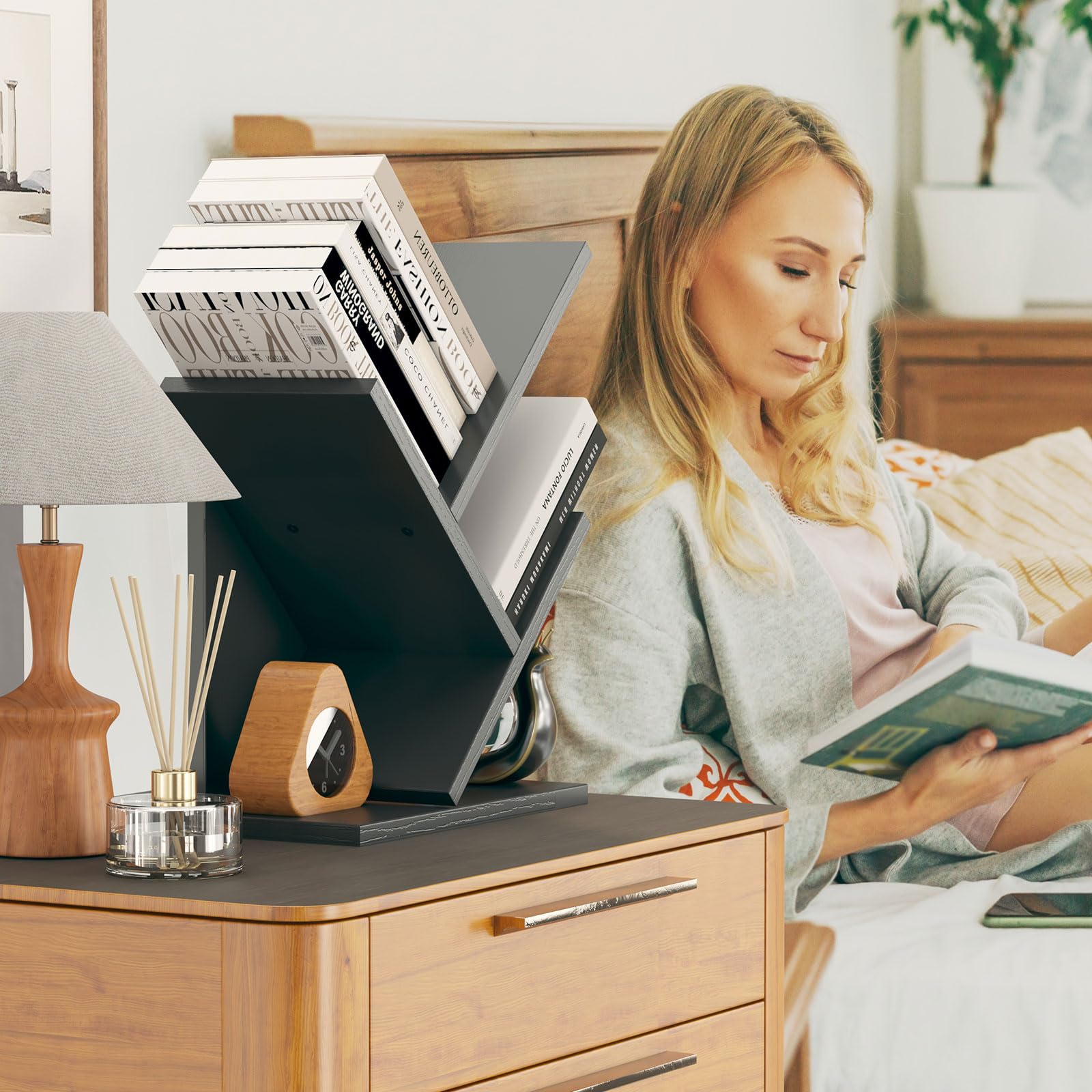 Libreria Ad Albero YMYNY 2 Ripiani - Scaffale Moderno Per Libri, Salvaspazio Per Soggiorno, Ufficio O Camera - Foto 6