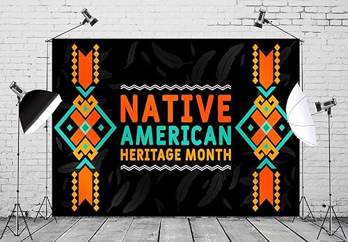 Miniatura 3 de Telón de fondo de 6 x 4 pies del mes de la herencia de los nativos americanos, abstracto geométrico, patrón de tribu secreta, fondo de fotografía,