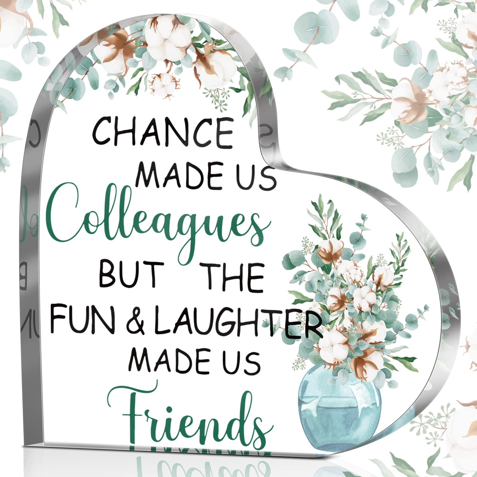 Bucherry Coworker Gifts for Women, Chance Made Us Colleagues, Friend Gifts Birthday Gift for Women Friendship Keepsake Workmates Inspirational Gift for Female Work Bestie (Cotton)