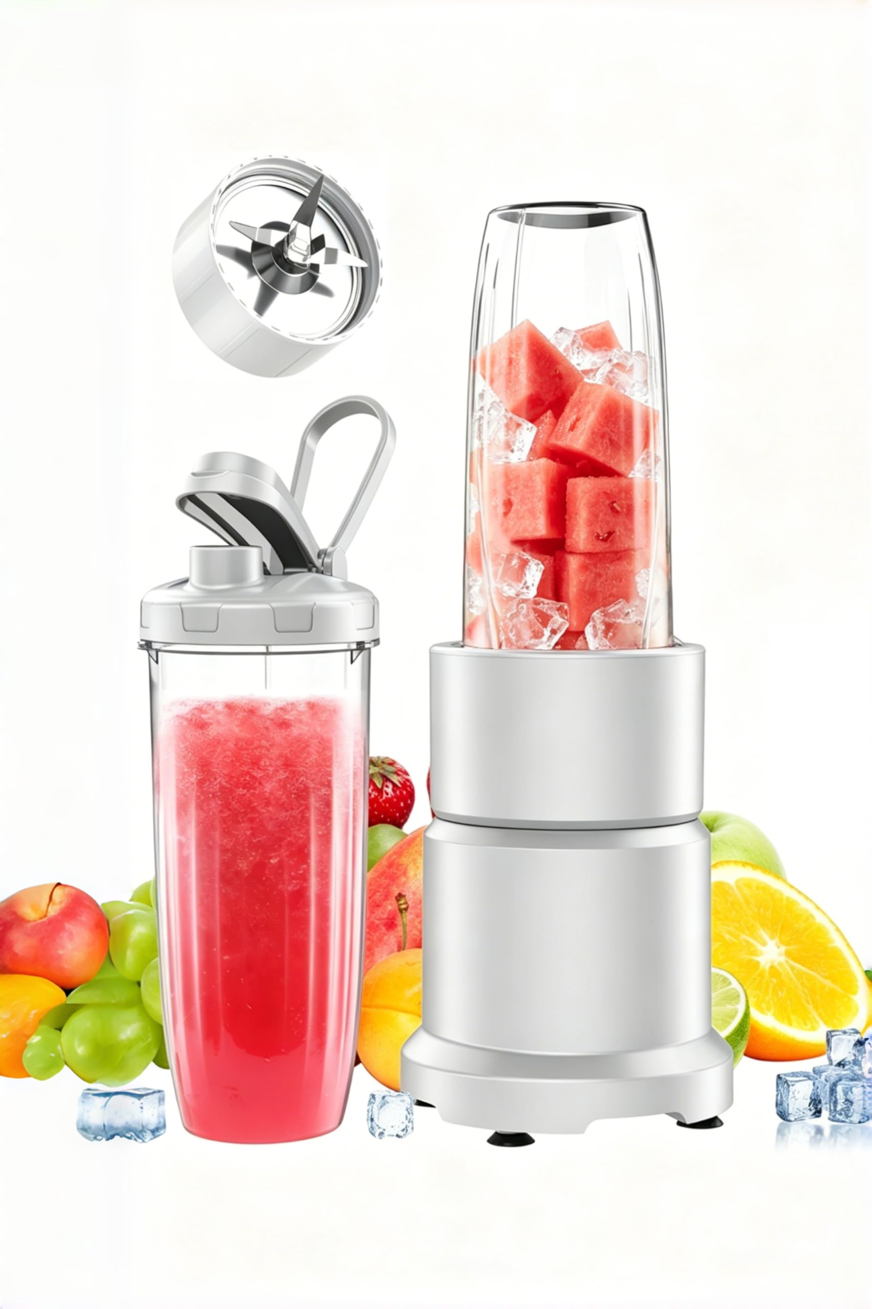 【New Model Suitable for Women】happilaff Fruit Juice Mixer Blender Small Multifunction Coffee Mill 850W 2 Bottles 670ml with Lid, Baby Care Food, Refill-image-4