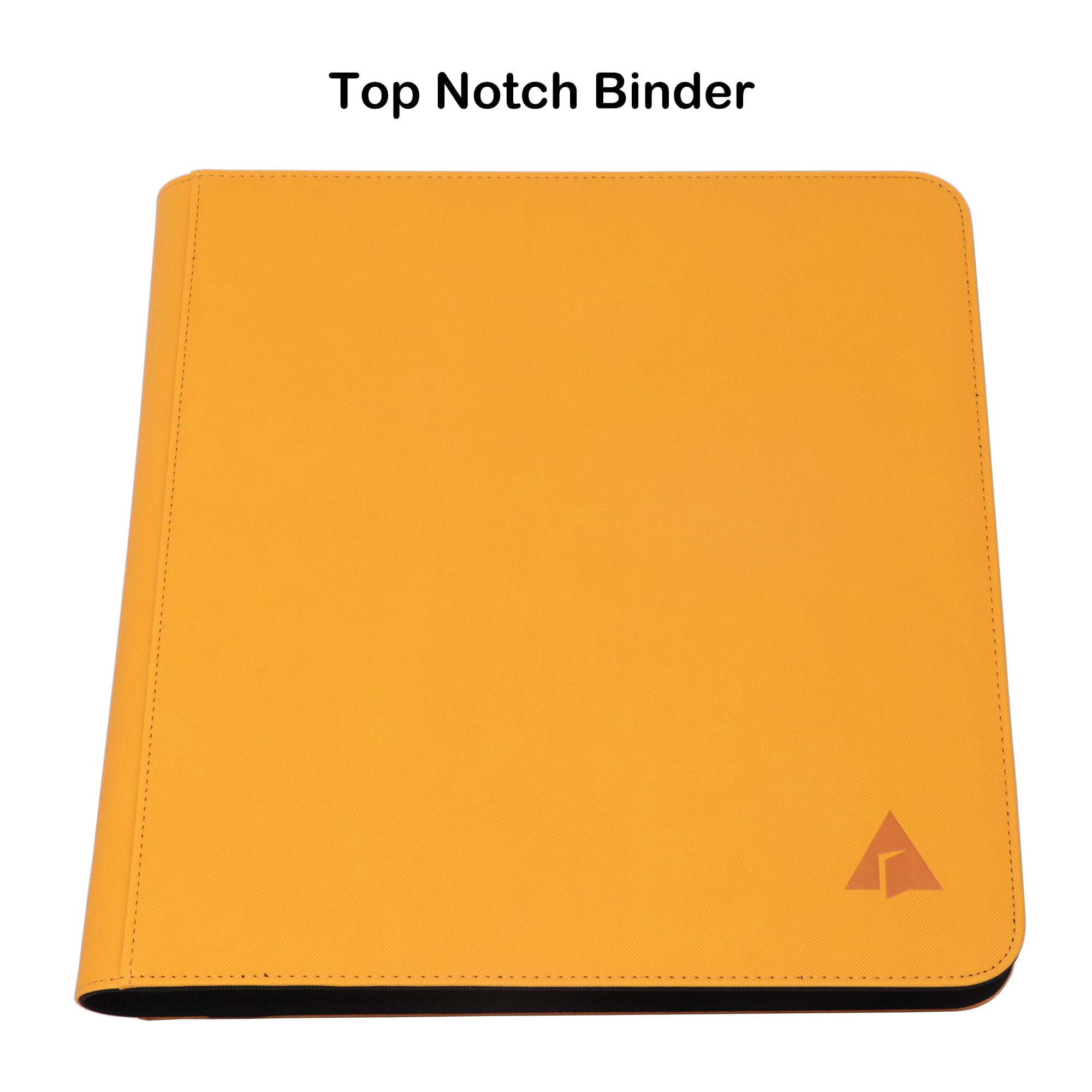 Rayvol Carpeta de tarjetas premium de 12 bolsillos, se adapta a 1104 tarjetas de intercambio, álbum de colección de tarjetas sin anillo de carga lateral para TCG y tarjetas deportivas, color amarillo