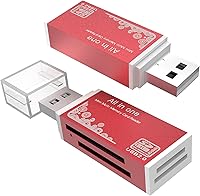 Vista 8 de Lector de tarjetas micro SD, lector de tarjetas SD 4 en 1 a adaptador USB, lector de tarjetas de memoria para MS Duo/Pro, tarjeta M2, SDXC, SDHC