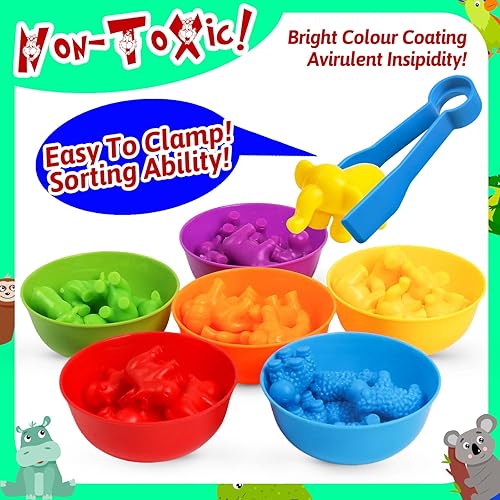 Miniatura 4 de Juguetes para contar dinosaurios, juegos a juego con cuencos de clasificación, actividades de aprendizaje, manipulativos preescolares, juguetes