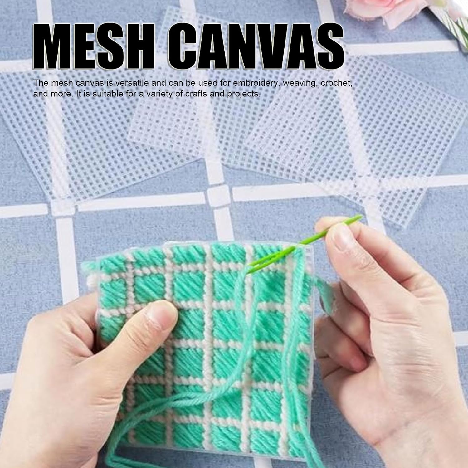 Rug Hooking Mesh Set, Mesh Canvas Sheets DIY Mesh Sheet Multipurpose Rug Hooking Mesh for Embroidery Knit Crochet Projects (50 * 150cm)